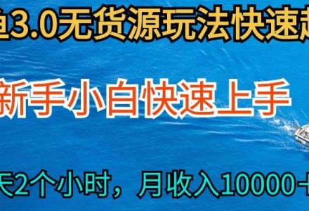 2024最新闲鱼无货源玩法，从0开始小白快手上手，每天2小时月收入过万-创艺项目网