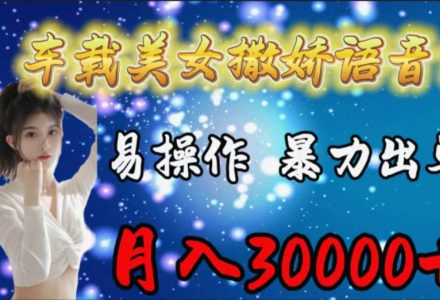 车载女生撒娇语音包，易操作，暴力出单，月入30000+-创艺项目网