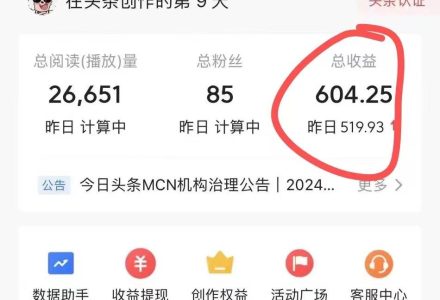 利用AI工具无脑复制粘贴撸头条收益 每天2小时 稳定月入5000+互联网入门…-创艺项目网