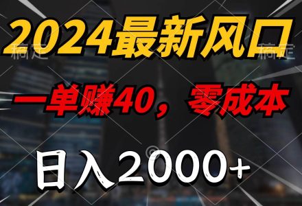 2024最新风口项目，一单40，零成本，日入2000+，无脑操作-创艺项目网