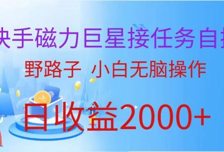 （蓝海项目）快手磁力巨星接任务自撸，野路子，小白无脑操作日入2000+-创艺项目网