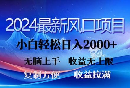 2024最新风口！三分钟一条原创作品，日入2000+，小白无脑上手，收益无上限-创艺项目网