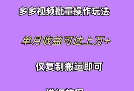 拼多多视频带货快速过爆款选品教程 每天轻轻松松赚取三位数佣金 小白必…-创艺项目网