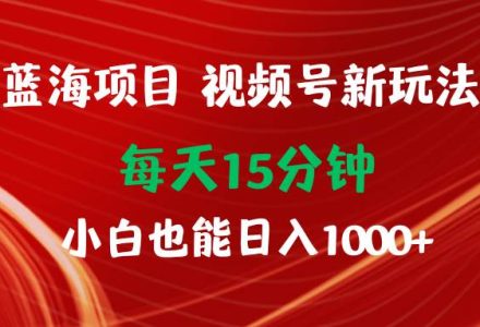 蓝海项目视频号新玩法 每天15分钟 小白也能日入1000+-创艺项目网