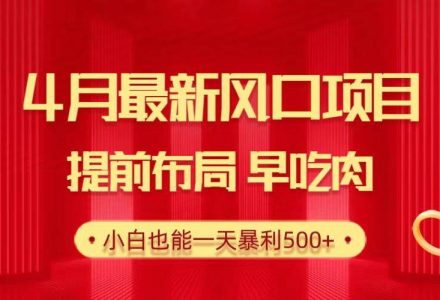 28.4月最新风口项目，提前布局早吃肉，小白也能一天暴利500+-创艺项目网