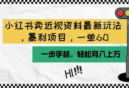 小红书卖近视资料最新玩法，一单60月入过万，一部手机可操作（附资料）-创艺项目网