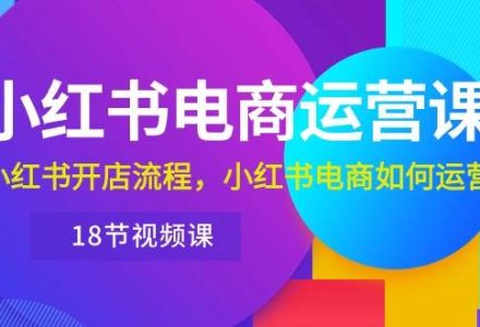 小红书·电商运营课：小红书开店流程，小红书电商如何运营（18节视频课）-创艺项目网