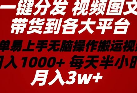 2024年 一键分发带货图文视频  简单易上手 无脑赚收益 每天半小时日入1…-创艺项目网