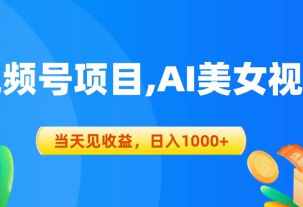 视频号蓝海项目,AI美女视频，当天见收益，日入1000+-创艺项目网