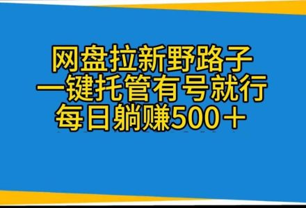 网盘拉新野路子，一键托管有号就行，全自动代发视频，每日躺赚500＋-创艺项目网