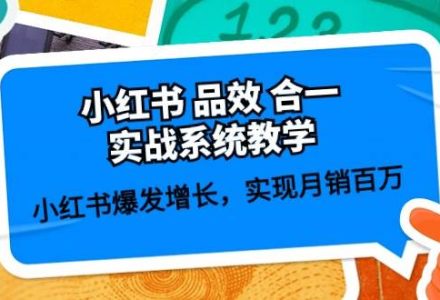 小红书 品效 合一实战系统教学：小红书爆发增长，实现月销百万 (59节)-创艺项目网