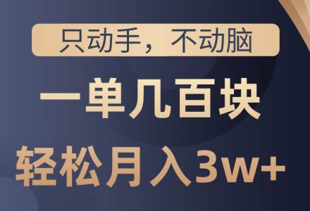 只动手不动脑，一单几百块，轻松月入3w+，看完就能直接操作，详细教程-创艺项目网