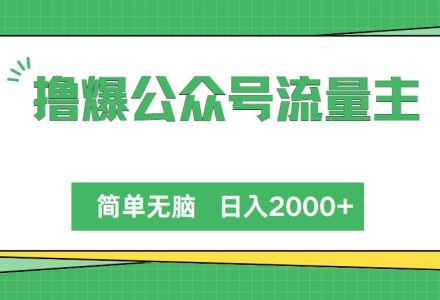 撸爆公众号流量主，简单无脑，单日变现2000+-创艺项目网