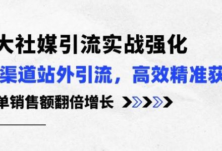 3大社媒引流实操强化，多渠道站外引流/高效精准获客/订单销售额翻倍增长-创艺项目网