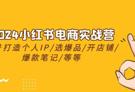 2024小红书电商实战营，养号打造IP/选爆品/开店铺/爆款笔记/等等（24节）-创艺项目网